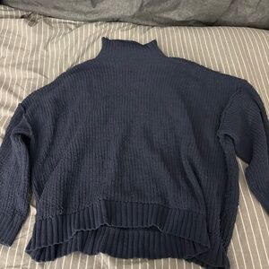 Women's Size L Aerie Navy Blue Mock-neck Sweater